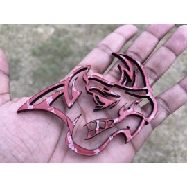 Badge Addictz Angry Rhino Emblem Badge Custom New