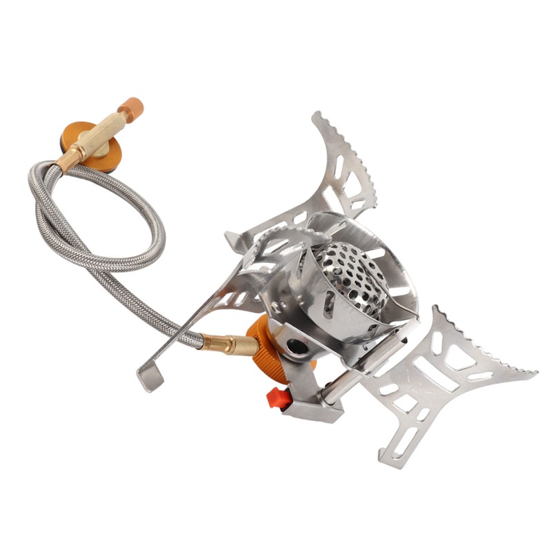 Camping Gas Stove with Gas Adapter Set Improves Burning Efficiency