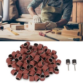 Sanding Belts Rubber Sanding Drum Set Kit with Bag for Drill, 100 Pieces Sanding Belt Sleeves, 12mm Sanding Drums Power Sanding Sleeves Sanding Drum and Sleeve Set for Manicure Pedicure