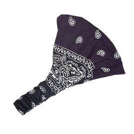 Motique Accessories Navy Wide and Stretchy Jersey Cotton Bikers Bandana Wide Fitness Yoga Headwrap