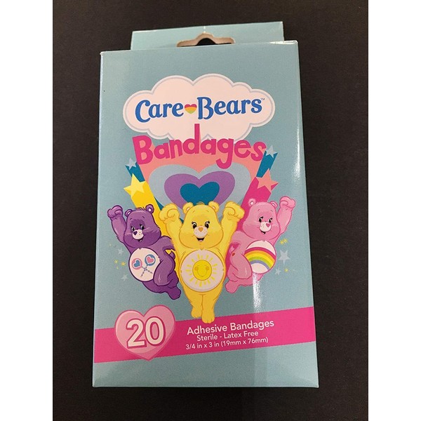 Care Bears Adhesive latex free Bandages for Kids Multiple Designs box of 20