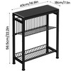 Narrow Side Table for Small Space, 3-Tier Small End Table