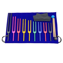 Stimmgabel, 9 Pcs Solfeggio Stimmgabel Set, Bunte Stimmgabeln aus Aluminiumlegierung mit 2×Silikonhämmer, für Yoga Entspannung (174 Hz, 285 Hz, 396 Hz, 417 Hz, 528 Hz, 639 Hz, 852 Hz, 963 Hz) (bunt)