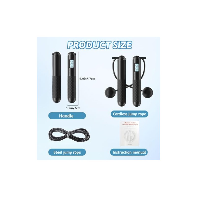 TOGETDREAM Cuerda de saltar con contador, cuerda de saltar ajustable