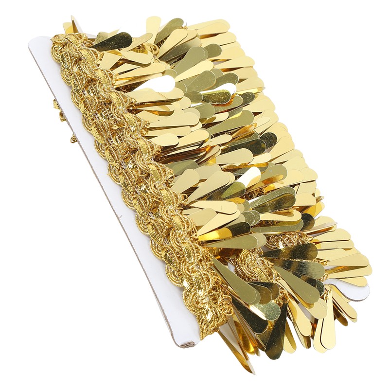 Waist Chain Gold Metal Applique Glitter Elastic Sequin Water Drop