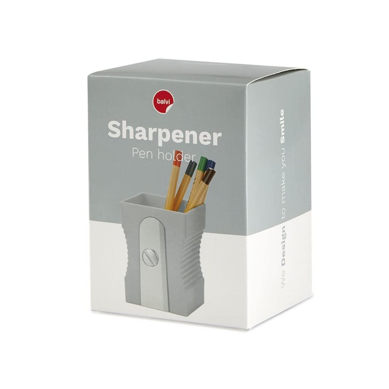 balvi Sharpener Pencil Holder Grey in the Shape of a
