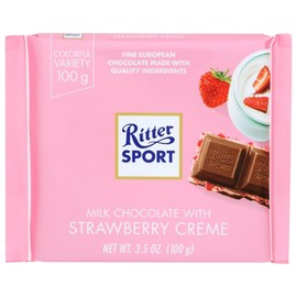 Ritter Sport Milk Chocolate with Strawberry Creme 3.5 oz each (1 Item Per Order)