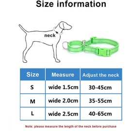 Pimaodog Martingale Dog Collars - Reflective Dog Collar with Quick Release Buckle Adjustable Nylon Training Dog Collar for Puppies Small Medium Large Dogs (S, Pink)