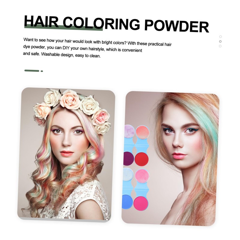 Baluue 8pcs Washable Hair Dye Powder Temporary Hair for Easy