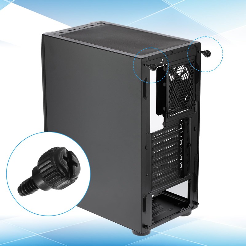 20 PCS Black PC Case Screws Cases Computer Case Thumb