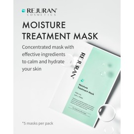 REJURAN® Moisture Treatment Mask, c-PDRN® - Hydrating Facial Sheet Mask, Repairs Skin Barrier and Retains Moisture with PDRx, Korean Skin Care 5-Pack