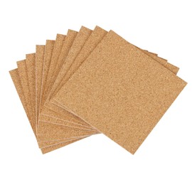 MIDELONG Self-Adhesive Cork Sheets 4"x 4" for DIY Coasters, Cork Board Squares Backing Cork Tiles Mat Cork Mat Mini Wall Cork Board with Strong Adhesive-Backed, Pack of 10