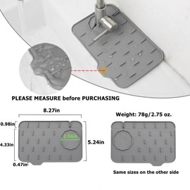 Kitchen Sink Splash Guard, 8.27in Faucet Guard & Draining Mat + 9.84in Soap Tray, Upgrade Sink Protectors for Kitchen Sink, Kitchen Sink Organizer Sponge Holder for Bathroom