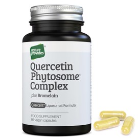 Nature Provides Quercetin Phytosome (Quercefit) Bromelain 60 Vegan Caps | 350mg high-strength complex, up to 20X absorption, pure, non-GMO, UK made