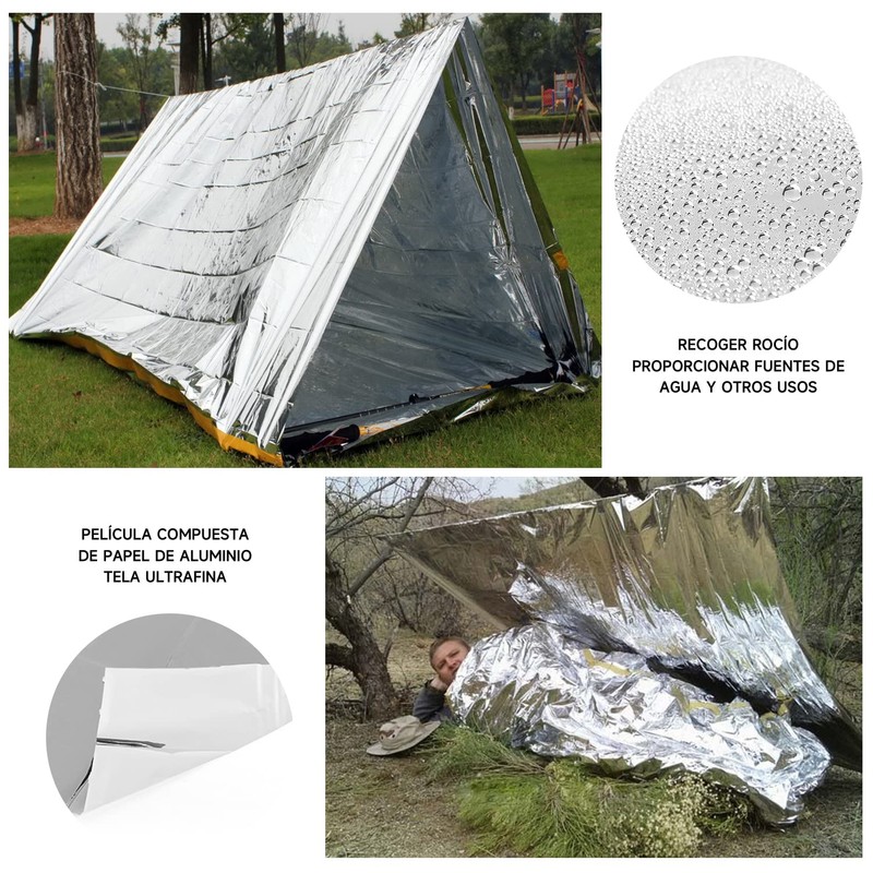 POGEPE Manta Térmica para Supervivencia Al Aire Libre es Resistente