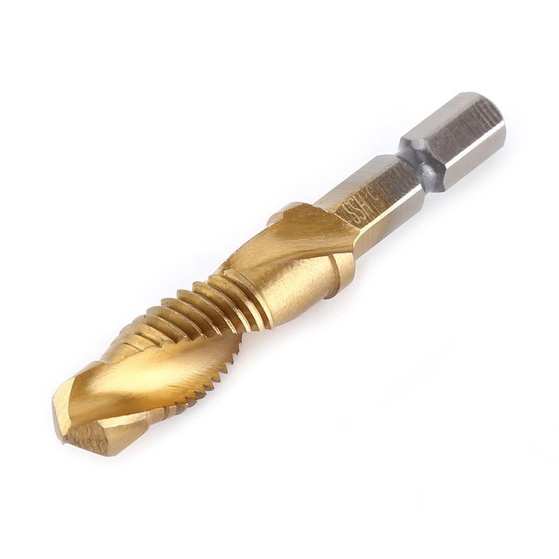 6 Pieces Titanium Combination Drill and Tap Set, M3-M10 Titanium