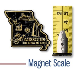 Missouri Small State Magnet by Classic Magnets, 2.2" x 1.9", Collectible 3D Rubber Vintage-Style Souvenirs and Gifts Made in The USA