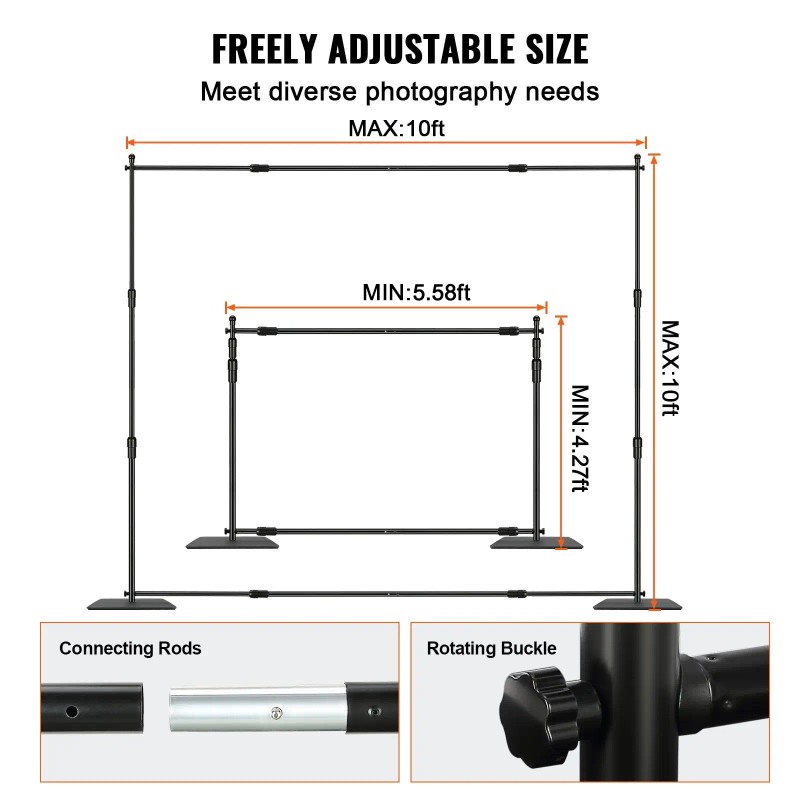 Pipe Drape Kit 10 X 10 Ft Carbon Steel Base