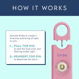 She’s Birdie–The Original Personal Safety Alarm for Women by Women–Loud Siren, Strobe Light and Key Chain in a Variety of Colors (Blossom)