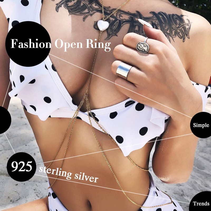 Stackable Silver Rings for Female, Plain Silver Dainty Band Finger