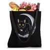 Mystical Black Cat and Moon Scene Tote Bag