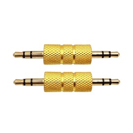 Voluty Tek 3.5mm to 3.5mm Male to Male Audio Headphone Adapter,Gold Plated 1/8" Stereo Coupler Connector for Speakers MP3 Players 2pcs