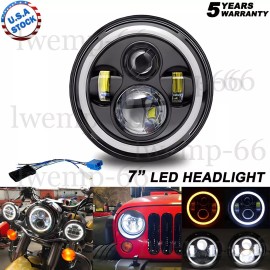 Ridroid 100W 7" inch LED Projector Headlight for Honda Harley Kawasaki Motorcycle Yamaha