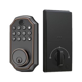 Keyless Entry Door Locks, Smart Auto Locks for Front Doors, Key Fobs and Remotes, Waterproof Mechanical Keypad, Fingerprint Door Locks with Codes