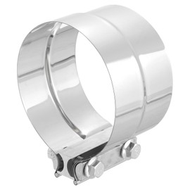 sourcing map 6" Exhaust Clamp, 304 Stainless Steel Butt Joint Band Clamp Sleeve Coupler Pipe Repair Clamp Universal Widening Clamp for 6" OD to 6" ID Exhaust Pipe Mufflers, Silver