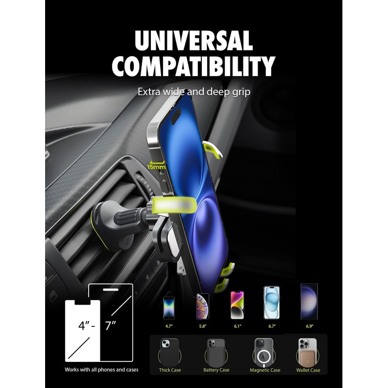 Bracketron AutoGrip Universal Car Vent Phone Mount – 360° Rotatable,