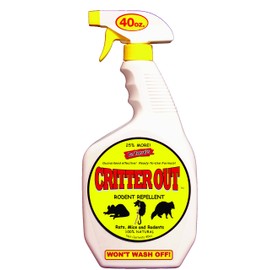 Mouse & Rat Repellent: Peppermint Oil Rodent Repellent, Get Rid of Rats, Mice & Rodents in Your Home & Outside, Protect Engine Wiring, Prevent Nesting, Stops Chewing. Critter Out 40oz Ready To Use