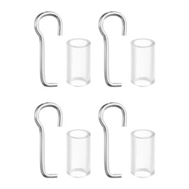 uxcell Wand Wire and Sleeve Collar, 4 Sets Blind Wand Hook Replacement Parts for 1-inch Square Head Rails, Tilt Hook Repair for Horizontal Blind Parts (Silver)
