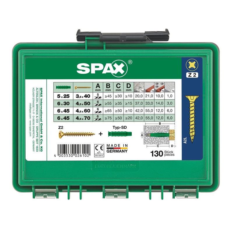 SPAX Yellox 4000001992079 Assortment Small Screw Set with 4 Dimensions