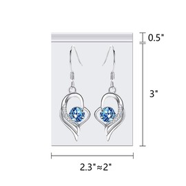 2" x 3" Plastic Bags 300pcs Clear Reclosable Zipper Bags Small Poly Bags for Jewelry Beads Coins Rings Earrings Seeds Buttons