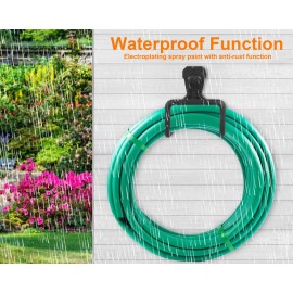 Peomev Metal Garden Hose Holder - Heavy Duty Hose Hanger Wall Mounted