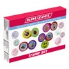 KRUZZEL 60 Piece Plastic Stamp Set for Children Self-Inking Animals