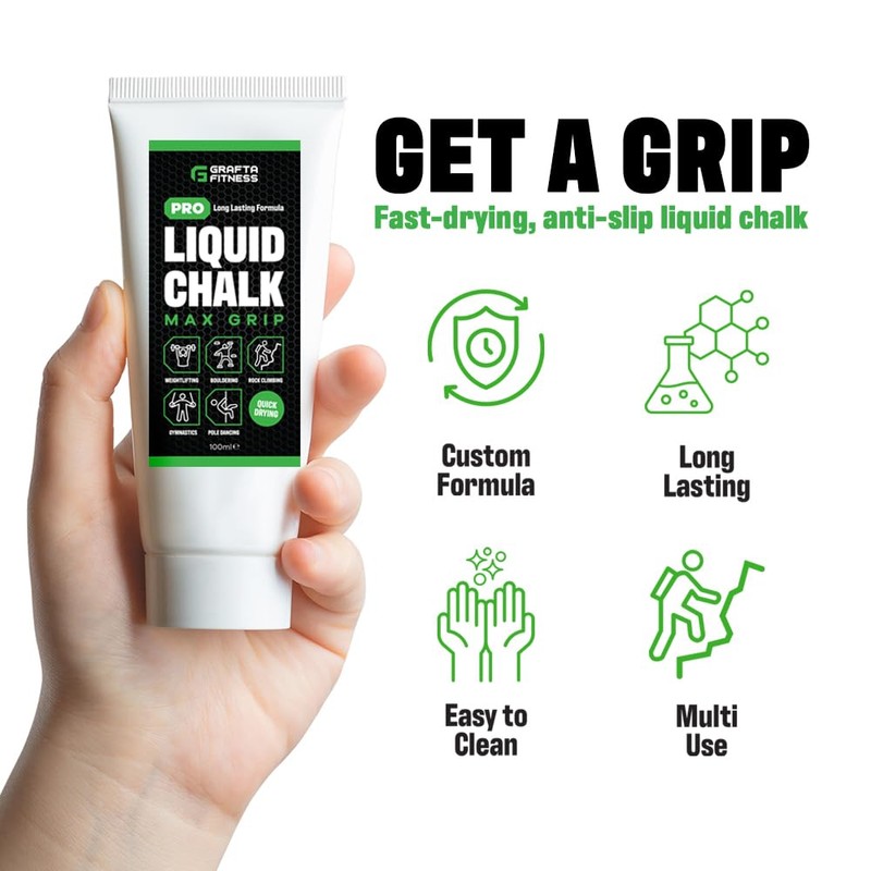 GRAFTA Fitness Pro Liquid Chalk for Weightlifting, Climbing, Gymnastics &