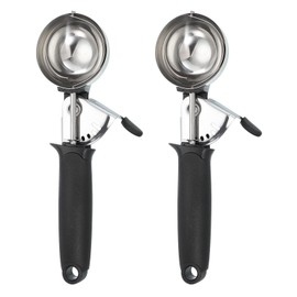 sourcing map 2pcs Cookie Scoops, Ice Cream Scoop with Trigger for Baking Cookie Dough Rice Pudding Kitchen Gadget, Black