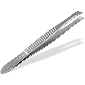 Solinger Slicker Tweezers Made of Stainless Steel Made in Germany Hair Plucking Tweezers Eyebrow Tweezers for Face Care Beauty Tweezers for Hair Removal for Men and Women (Slanted)