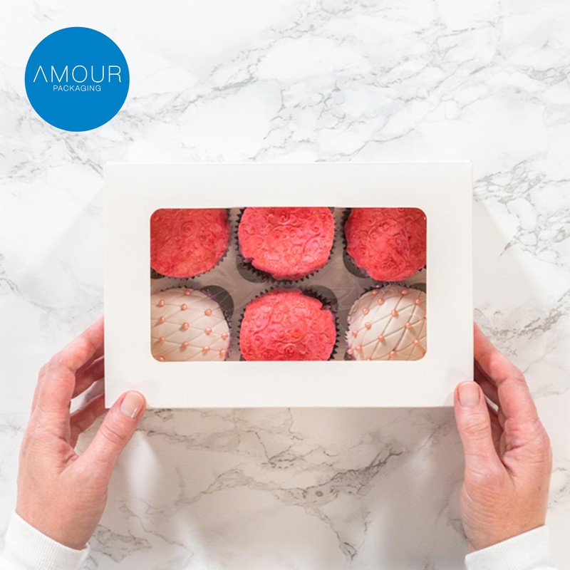 Amour 6 Hole Cupcake Box – 10 Pcs Lightweight Cupcake