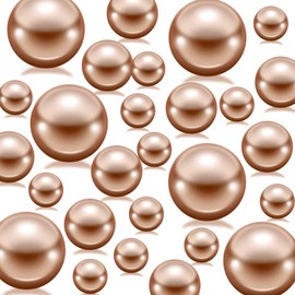 100Pcs Floating Champagne Polished Glossy Beads Vase Fillers, Floating NO Hole Round Pearls for Centerpieces, 800Pcs Water Gels, Table Scatters, Wedding Party, Home Decor(14/20/30mm)