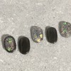ˡᴬᴺᵀᶤˡ Glitter chain lump handmade nail tip - Short Oval