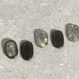 ˡᴬᴺᵀᶤˡ Glitter chain lump handmade nail tip - Short Oval S / ˡᴬᴺᵀᶤˡ 글리터 체인 덩어리 수제네일 팁 - 숏오발S