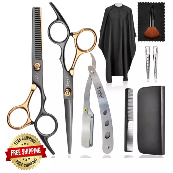 Unbranded Kit de barberia profesional con tijeras y capa para