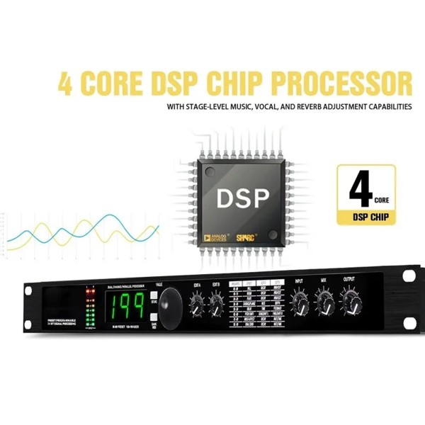 Unbranded 2024 Pro Digital Reverb Multi Effect Dsp Processor Audio