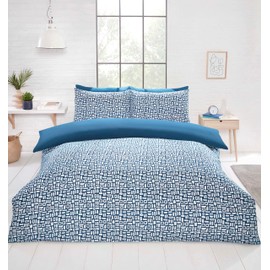 Rapport Home Pebbles Microfibre Duvet Cover Set Single-size Bedding Blue with Pillowcases included