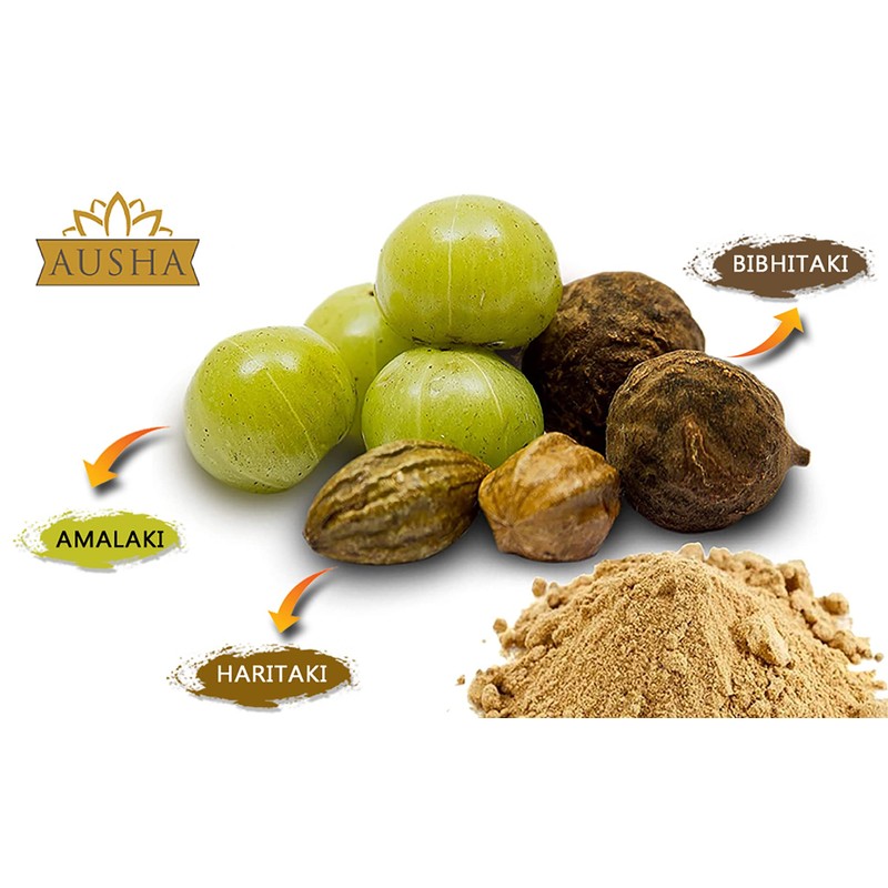 Ausha Organic Triphala Powder 250g | Haritaki, Amla, Bibhitaki |