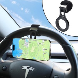 Magnetic Phone Holder for Car Steering Wheel, Strong Magnet, MagSafe Compatible, Adjustable Strap for Gym Equipment, Stroller, Shopping Cart, Fits All Phones (Magnetic Ring Included) - Color: Midnight Silver Metallic