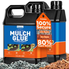 Mulch Glue, 2 Gallon Rock Glue for Landscaping Strong Adhesion of Pea Gravel Stabilizer Resin Binder, Non-Toxic Weather-Resistant Safe Mulch Lock Gravel Binder for Pebble,Pine Straw, Landscape Edging