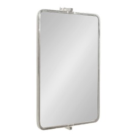 Kate and Laurel Elijah Modern Rectangle Pivot Wall Mirror, 20 x 32, Silver, Decorative Adjustable Hanging Mirror for Bathroom Vanity or Entryway Accent